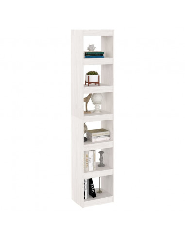 Libreria/Divisorio Bianco 40x30x199cm in Legno Massello di Pino