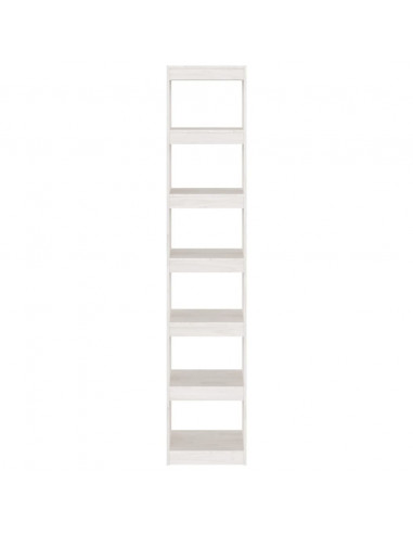 Libreria/Divisorio Bianco 40x30x199cm in Legno Massello di Pino