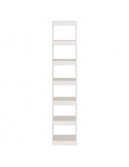 Libreria/Divisorio Bianco 40x30x199cm in Legno Massello di Pino