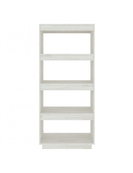 Libreria/Divisorio Bianco 60x35x135 cm Legno Massello di Pino