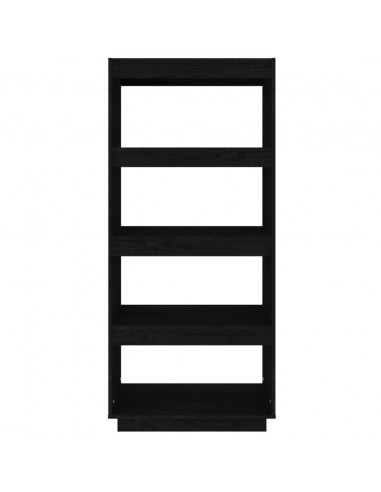 Libreria/Divisorio Nero 60x35x135 cm in Legno Massello di Pino