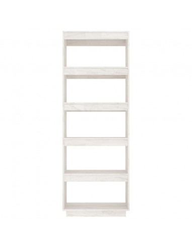Libreria/Divisorio Bianco 60x35x167cm in Legno Massello di Pino