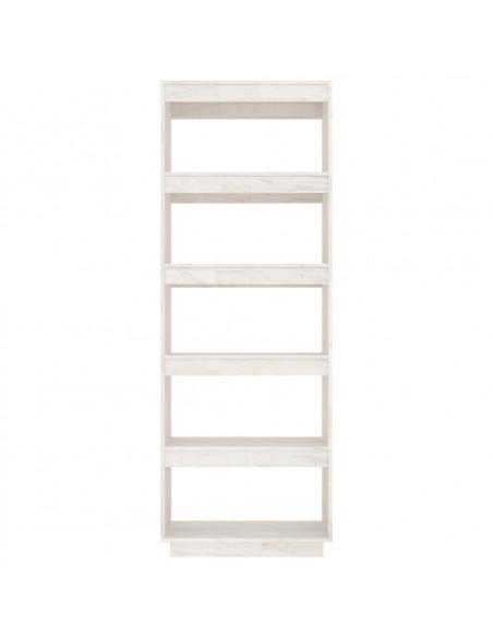 Libreria/Divisorio Bianco 60x35x167cm in Legno Massello di Pino