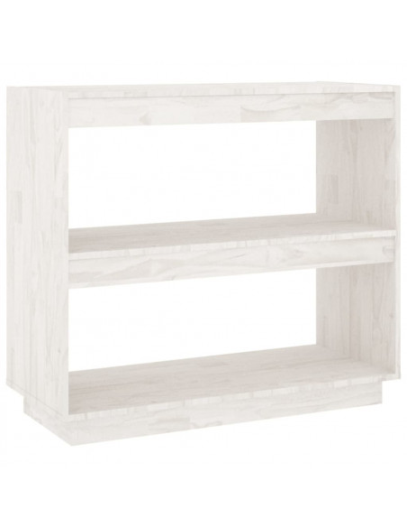 Libreria Bianca 80x35x71 cm in Legno Massello di Pino