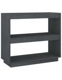 Libreria Grigia 80x35x71 cm in Legno Massello di Pino 2