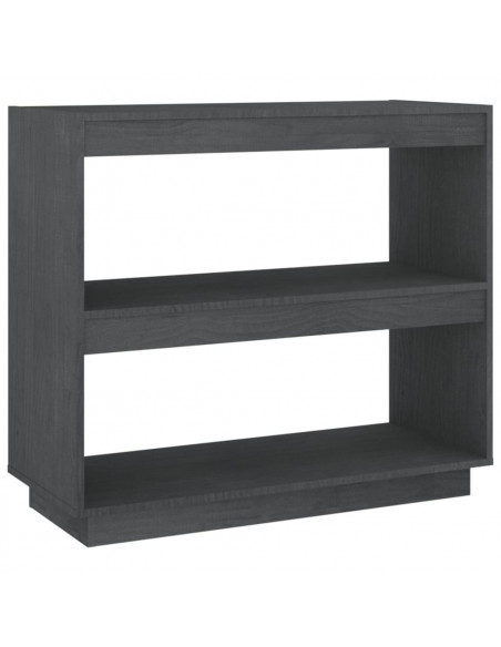Libreria Grigia 80x35x71 cm in Legno Massello di Pino