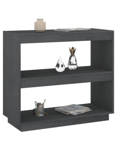 Libreria Grigia 80x35x71 cm in Legno Massello di Pino