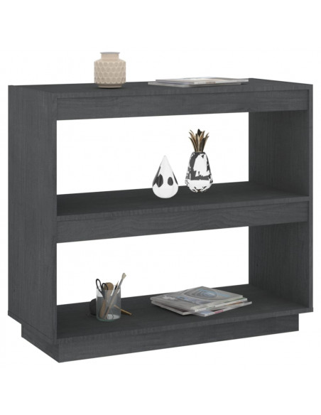Libreria Grigia 80x35x71 cm in Legno Massello di Pino