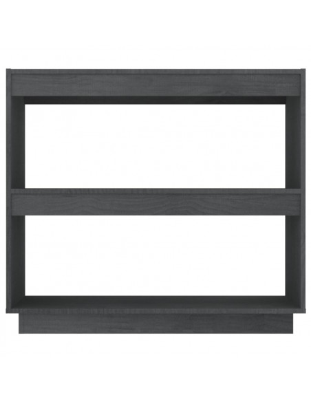 Libreria Grigia 80x35x71 cm in Legno Massello di Pino