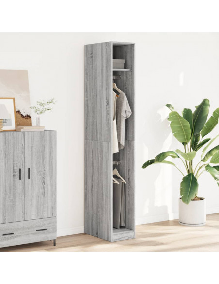 Armadio Grigio Sonoma 30x50x200 cm in Legno Multistrato