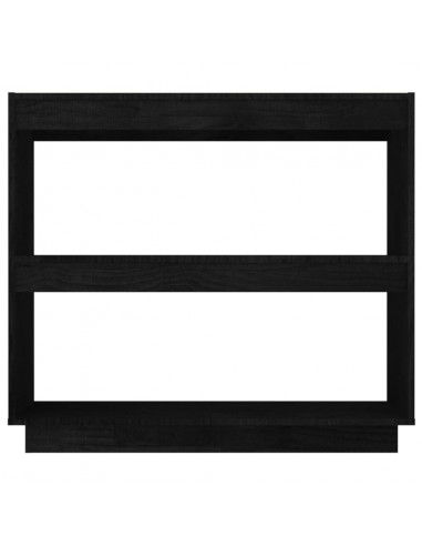 Libreria Nera 80x35x71 cm in Legno Massello di Pino