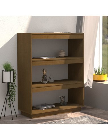 Libreria/Divisorio Miele 80x35x103 cm in Legno Massello di Pino