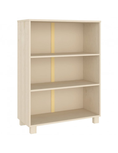 Libreria HAMAR Miele 85x35x112 cm in Legno Massello di Pino