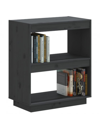 Libreria Grigia 60x35x71 cm in Legno Massello di Pino