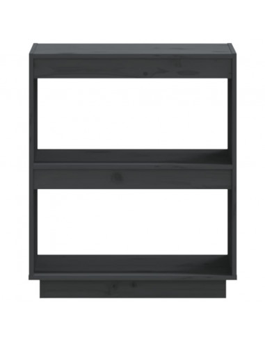 Libreria Grigia 60x35x71 cm in Legno Massello di Pino