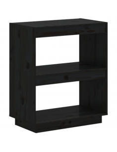 Libreria Nera 60x35x71 cm in Legno Massello di Pino 2