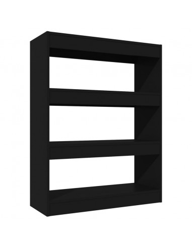 Libreria/Divisorio Nero 80x30x103 cm in Legno Multistrato