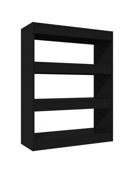Libreria/Divisorio Nero 80x30x103 cm in Legno Multistrato
