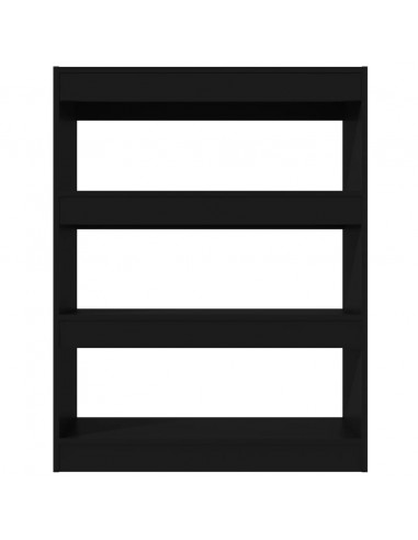 Libreria/Divisorio Nero 80x30x103 cm in Legno Multistrato