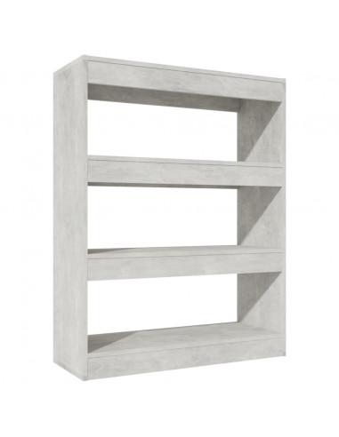 Libreria/Divisorio Grigio Cemento 80x30x103cm Legno Multistrato