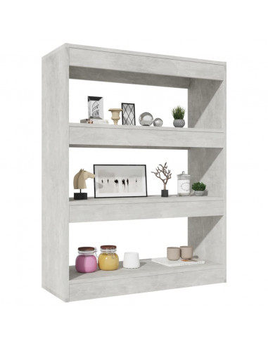 Libreria/Divisorio Grigio Cemento 80x30x103cm Legno Multistrato