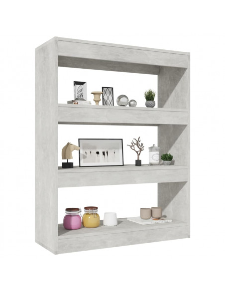 Libreria/Divisorio Grigio Cemento 80x30x103cm Legno Multistrato