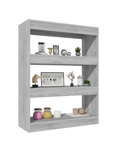 Libreria/Divisorio Grigio Sonoma 80x30x103 cm Legno Multistrato