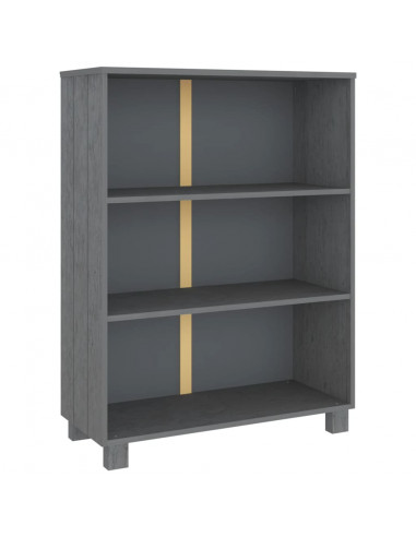 Libreria HAMAR Grigio Scuro 85x35x112 cm Legno Massello di Pino
