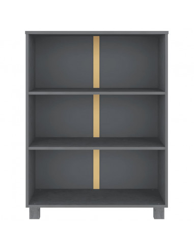 Libreria HAMAR Grigio Scuro 85x35x112 cm Legno Massello di Pino