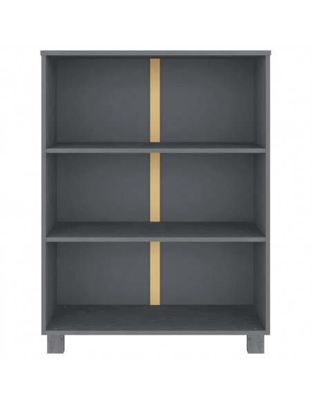 Libreria HAMAR Grigio Scuro 85x35x112 cm Legno Massello di Pino