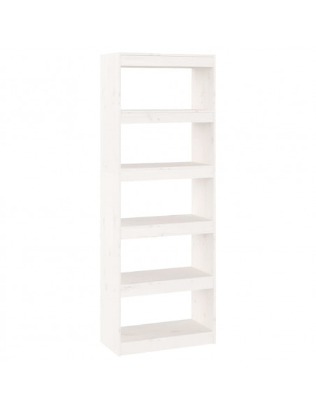 Libreria/Divisorio Bianco 60x30x167,5 cm in Massello di Pino