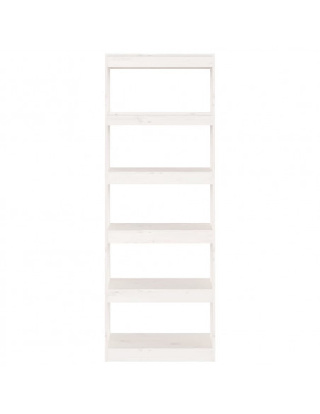 Libreria/Divisorio Bianco 60x30x167,5 cm in Massello di Pino