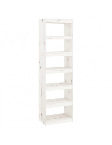Libreria/Divisorio Bianco 60x30x199,5 cm Legno Massello di Pino