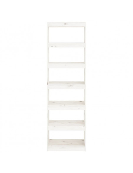 Libreria/Divisorio Bianco 60x30x199,5 cm Legno Massello di Pino