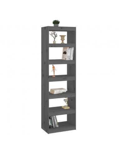 Libreria/Divisorio Grigio 60x30x199,5 cm Legno Massello di Pino