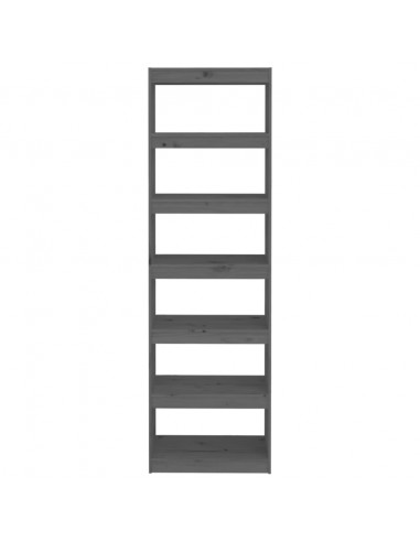Libreria/Divisorio Grigio 60x30x199,5 cm Legno Massello di Pino