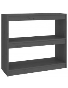 Libreria/Divisorio Grigio 80x30x71,5 cm Legno Massello di Pino 2