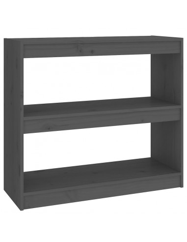 Libreria/Divisorio Grigio 80x30x71,5 cm Legno Massello di Pino