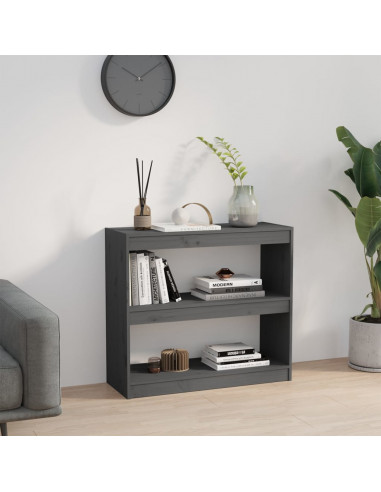 Libreria/Divisorio Grigio 80x30x71,5 cm Legno Massello di Pino
