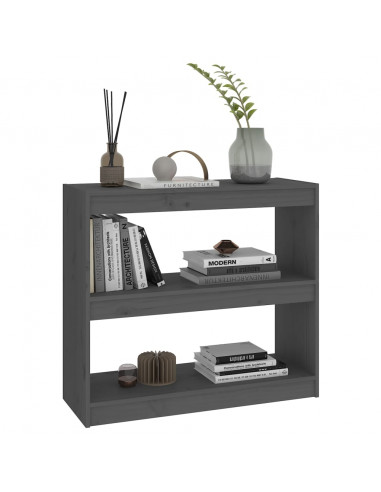 Libreria/Divisorio Grigio 80x30x71,5 cm Legno Massello di Pino