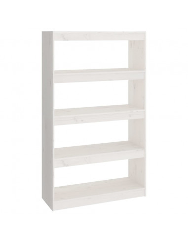 Libreria/Divisorio Bianco 80x30x135,5 cm in Massello di Pino
