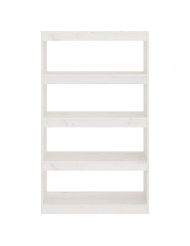 Libreria/Divisorio Bianco 80x30x135,5 cm in Massello di Pino