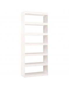 Libreria/Divisorio Bianco 80x30x199,5 cm in Massello di Pino 2