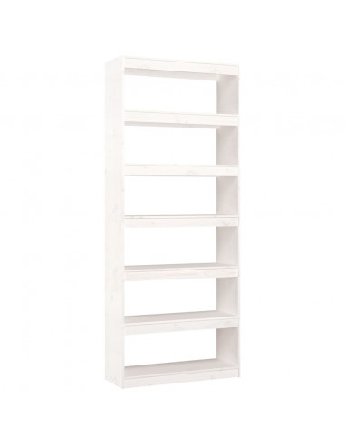 Libreria/Divisorio Bianco 80x30x199,5 cm in Massello di Pino