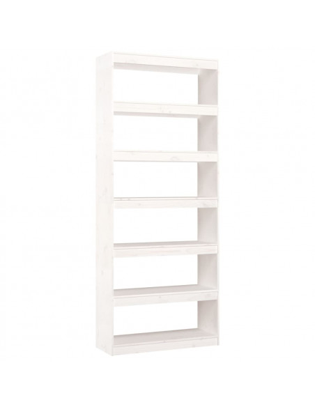 Libreria/Divisorio Bianco 80x30x199,5 cm in Massello di Pino