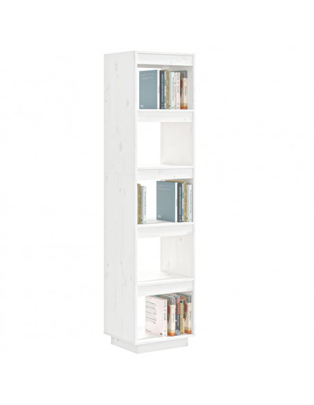 Libreria/Divisorio Bianco 40x35x167cm in Legno Massello di Pino