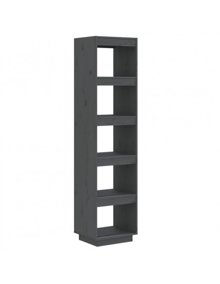 Libreria/Divisorio Grigio 40x35x167 cm in Legno Massello di Pino