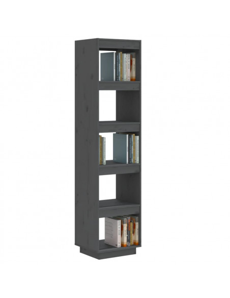 Libreria/Divisorio Grigio 40x35x167 cm in Legno Massello di Pino