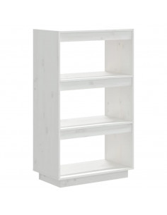 Libreria/Divisorio Bianco 60x35x103cm in Legno Massello di Pino 2