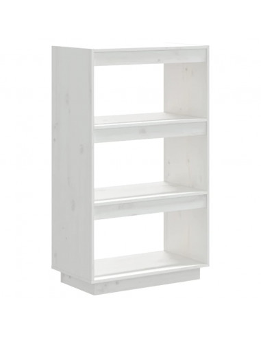 Libreria/Divisorio Bianco 60x35x103cm in Legno Massello di Pino